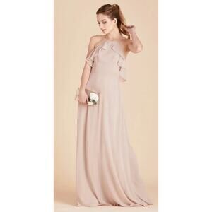 Birdy Grey Jules Maxi Dress Chiffon Womens XS Taupe Bridesmaid New Formal